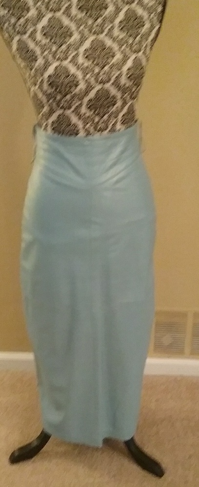 Soft buttery blue  leather skirt